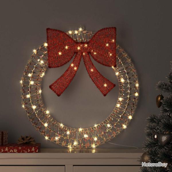 Couronne avec 60 LED Blanc chaud 76 x 76 x 8 cm PET
