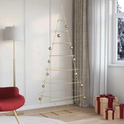 Arbre de No&euml;l en m&eacute;tal Dor&eacute; 209 cm Acier peint par poudre