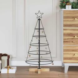 Arbre en c&ocirc;ne de No&euml;l avec support Noir 90 cm Acier