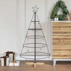 Arbre en c&ocirc;ne de No&euml;l avec support Noir 126 cm Acier