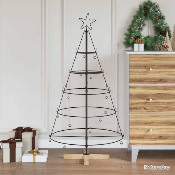 Arbre en c�ne de No�l avec support Noir 126 cm Acier