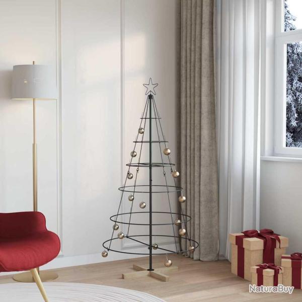 Arbre en c�ne de No�l avec support Noir 154 cm Acier