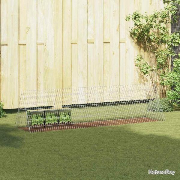 Cage pour lapins Argent 215 x 55 x 55 cm Acier galvanis�