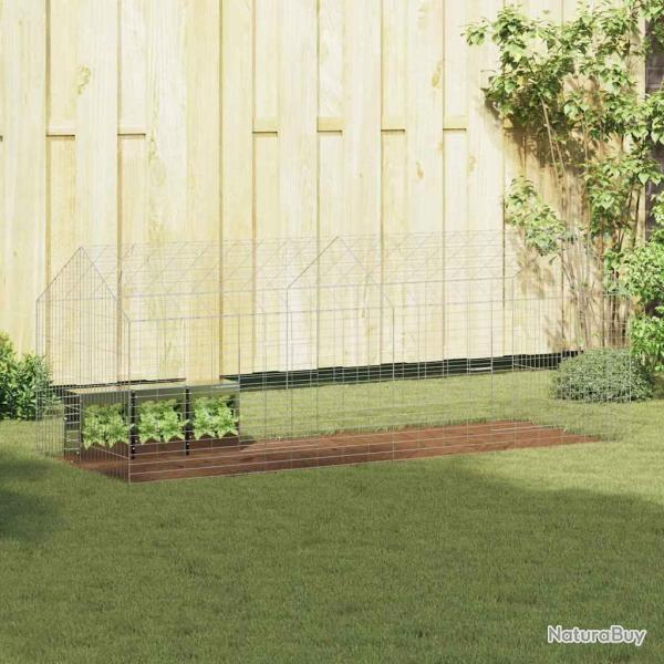 Cage pour lapins Argent 200 x 78 x 78 cm Acier galvanis�