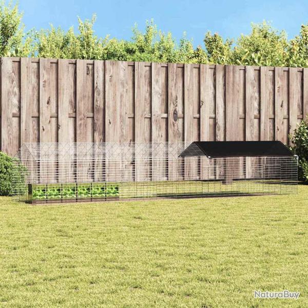 Cage pour lapins Argent 400 x 78 x 78 cm Acier galvanis�