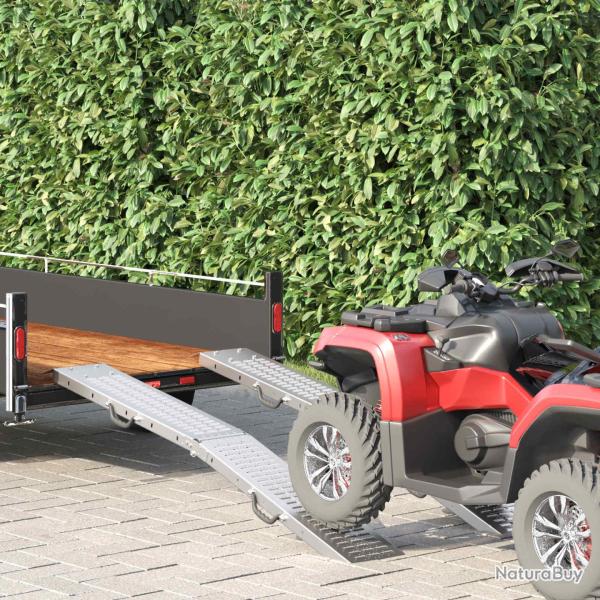 Rampe Pliable 200kg par rampe 2 pcs Argent� 166 x 23 x 4,5 cm