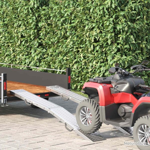 Rampe Pliable 200kg par rampe 2 pcs Argent� 186 x 23 x 4,5 cm