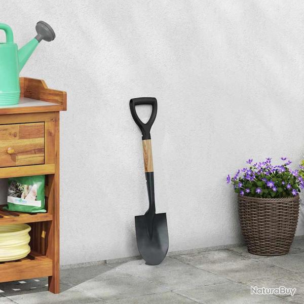 Pelle Noir 68,5 cm Acier �maill� et Bois Massif