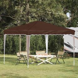 Tente de f&ecirc;te pop-up 288 x 288 x 245 cm Marron Tissu Oxford