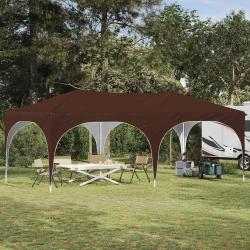 Tente de f&ecirc;te pop-up 575 x 288 x 245 cm Marron Tissu Oxford