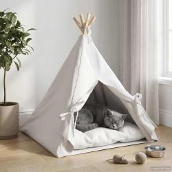 Teepee pour animaux de compagnie avec coussin 60 x 60 x 70 cm