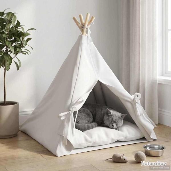 Teepee pour animaux de compagnie avec coussin 60 x 60 x 70 cm
