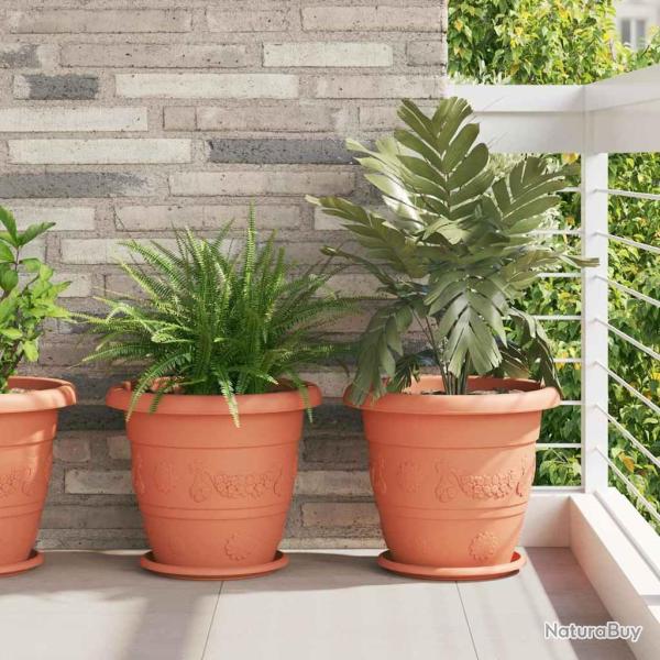 Plateau � fleurs rond 24 pcs Rouge brique � 27 x 2,5 cm