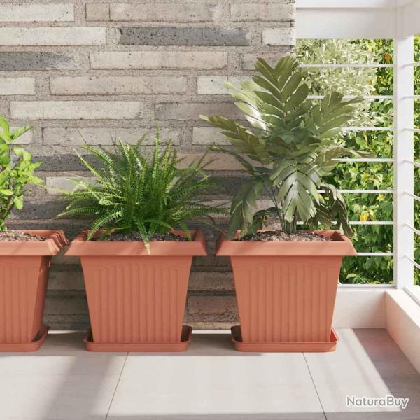 Pot de Fleurs Carr� 24 pcs Rouge brique 33 x 33 x 26 cm