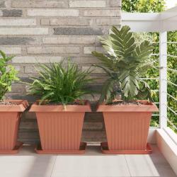 Pot de Fleurs Carr&eacute; 24 pcs Rouge brique 38 x 38 x 30 cm