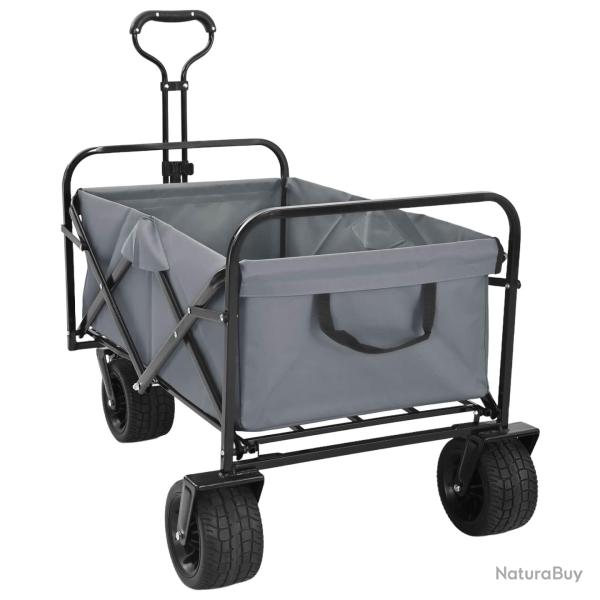 Chariot pliant Gris 89 x 63 x 96 cm Acier et polyester Oxford