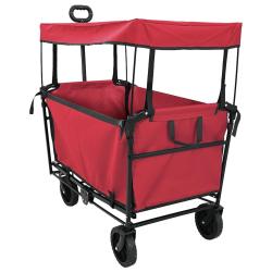 Chariot &agrave; Main Pliable Rouge 105 x 56,5 x 116 cm Tissu Oxford