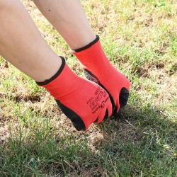 Gants de Travail 24 pcs Rouge et Noir 9 / l Rev&ecirc;tement en latex