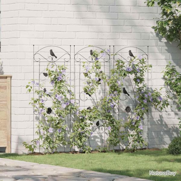Cl�ture de 3 pcs Noir 110 x 40 cm Acier