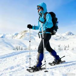 Raquettes &agrave; neige 3 EN 1 avec b&acirc;tons de randonn&eacute;e 53 x 21 cm