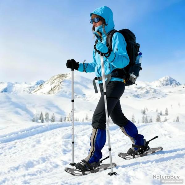 Raquettes � neige 3 EN 1 avec b�tons de randonn�e 63,5 x 21 cm