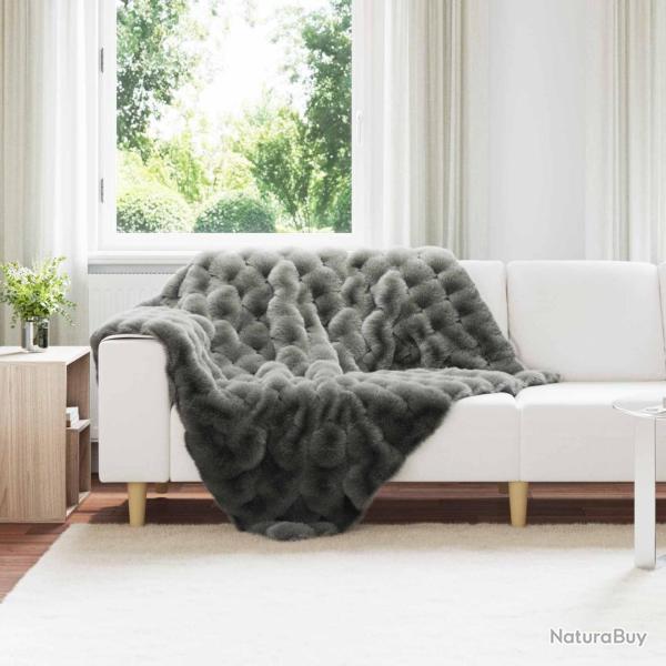 Couverture antid�rapante en fausse de lapin Olite Gris fonc�