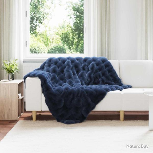 Couverture antid�rapante en fausse de lapin Olite Bleu Marine