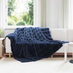 Couverture antid&eacute;rapante en fausse de lapin Olite Bleu Marine
