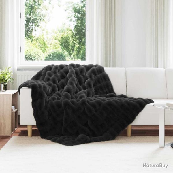 Couverture antid�rapante en fausse de lapin Olite Noir