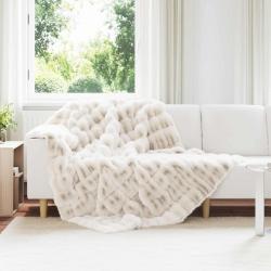 Couverture antid&eacute;rapante en fausse de lapin Olite Blanc