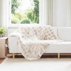Couverture antid&eacute;rapante en fausse de lapin Olite 4 pcs Blanc