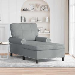 Chaise longue avec coussin Gris clair 91 x 157 x 91 cm tissu