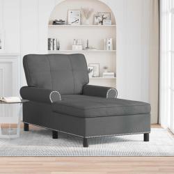 Chaise longue avec coussin Gris fonc&eacute; 91 x 157 x 91 cm tissu