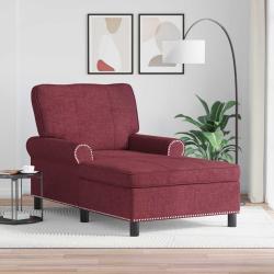 Chaise longue avec coussin Bordeaux 91 x 157 x 91 cm tissu