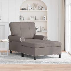 Chaise longue avec coussin Taupe 91 x 157 x 91 cm tissu