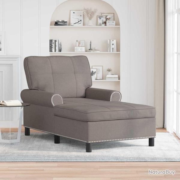 Chaise longue avec coussin Taupe 91 x 157 x 91 cm tissu