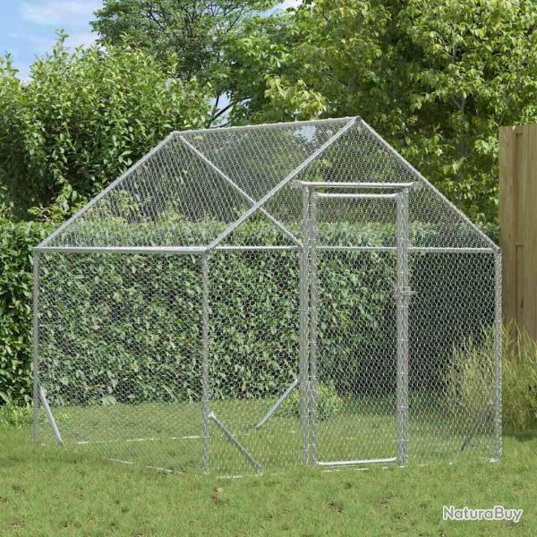 Cage � poules Argent 200 x 170 x 177 cm Acier galvanis�