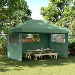 Tente de f&ecirc;te en tissu Oxford, verte, pour le jardin, 279 &times; 410 &times; 315 cm