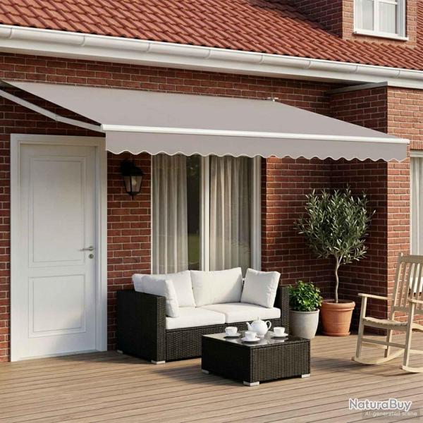 Cadre de store r�tractable �lectrique Blanc 4 x 2 m Aluminium