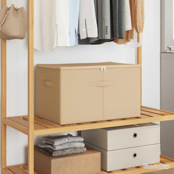 Bo�te de rangement Tissu intiss� 55 x 35 x 32 cm 61,6 L Cr�me