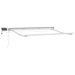 Cadre de store manuel avec LEDs Blanc 3 x 2,5 m Aluminium