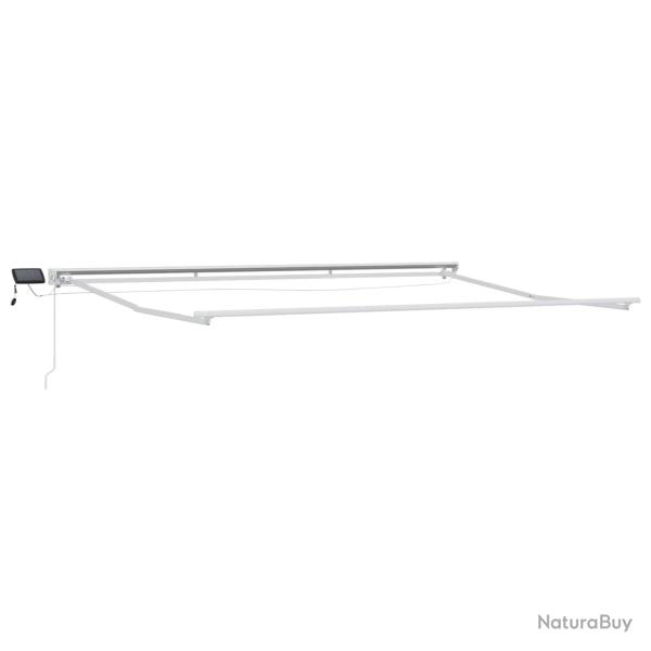 Cadre de store manuel avec LEDs Blanc 4,5 � 3,5 m Aluminium