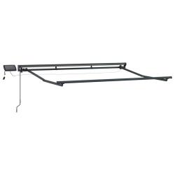 Cadre de store manuel avec LEDs Anthracite 3 x 2 m Aluminium