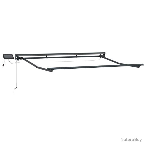 Cadre de store manuel avec LEDs Anthracite 3,5 x 2,5 m
