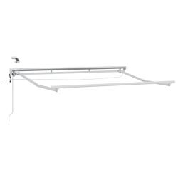 Cadre de store &eacute;lectrique avec LED Blanc 3,5 x 2,5 m Aluminium