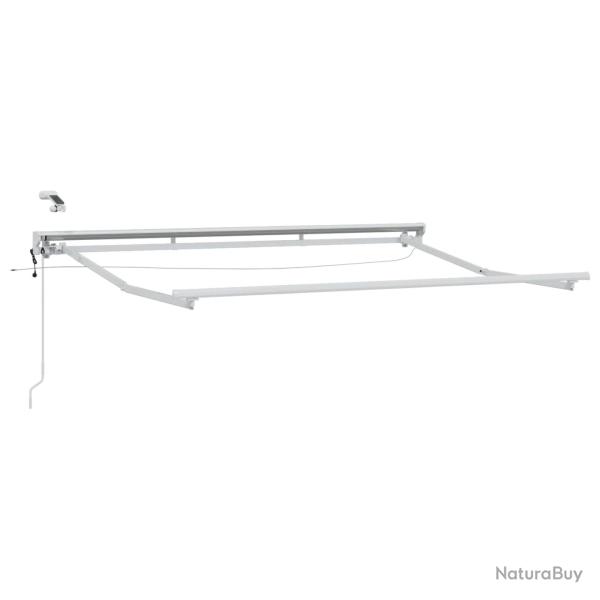 Cadre de store �lectrique avec LED Blanc 3,5 x 2,5 m Aluminium