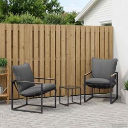 Ensemble de canap&eacute; de 3 pcs Noir et anthracite Acier