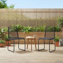 Chaises de 2 pcs Noir 48 x 55 x 89,5 cm Rotin