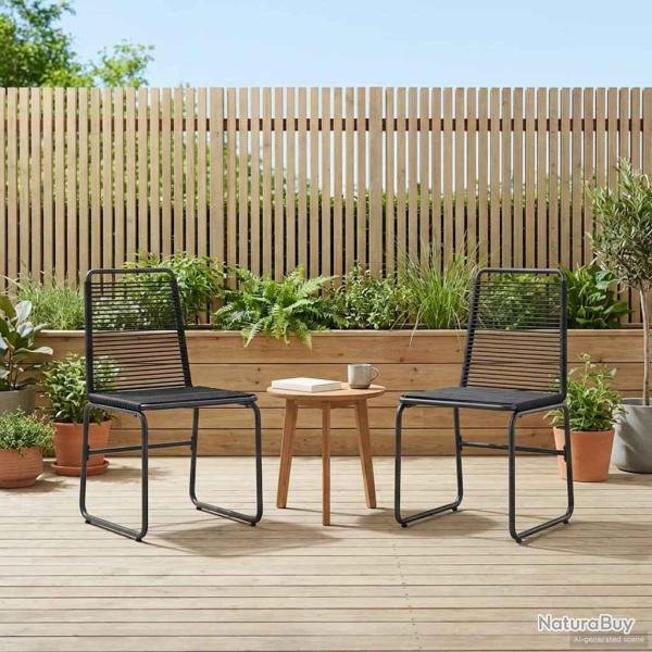 Chaises de 2 pcs Noir 48 x 55 x 89,5 cm Rotin