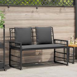 Banc ext&eacute;rieur Uni Noir et Gris fonc&eacute; 116 x 55 x 82 cm